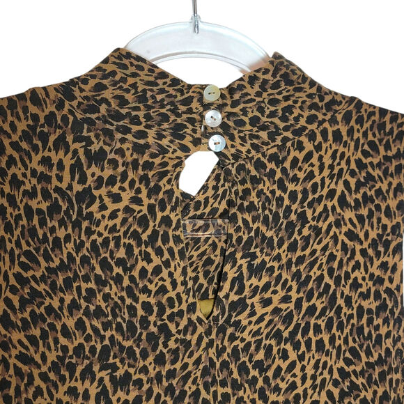 Garnet Hill Leopard Animal Print Maxi Dress Sleeveless Brown Black Casual Size L - Picture 9 of 16